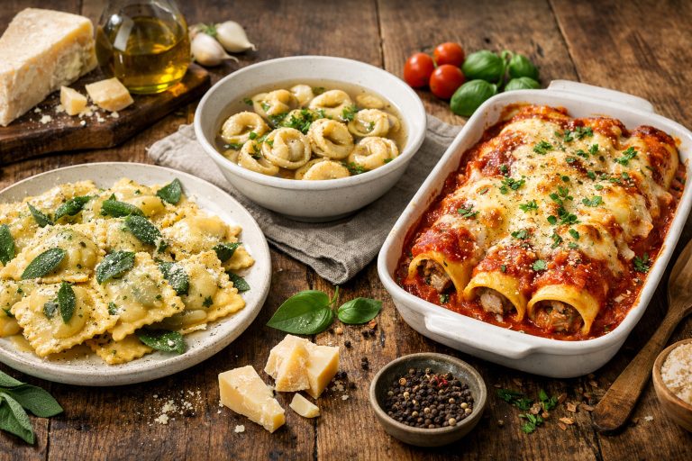 Начинена паста: равіолі, тортеліні та канелоні з різними начинками