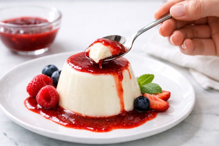 Панна котта з ягідним соусом — класичний італійський десерт із вершків